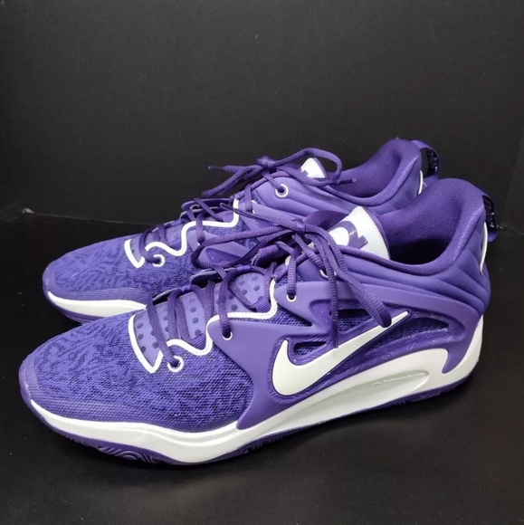 SIZE 17.5 Nike KD15 TB Promo Court Purple White RARE DX6648-500 - Picture 2 of 6